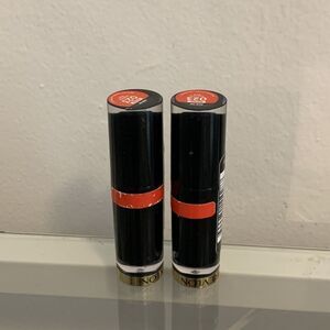 (2) Revlon Super Lustrous Glass Shine Lipstick .11oz Glazing Red Shimmer SET NEW